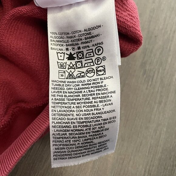 Levis Retro Crew Pullover Men Sz M Faded Red Colorblock Spellout Logo Sweatshirt - Picture 7 of 12